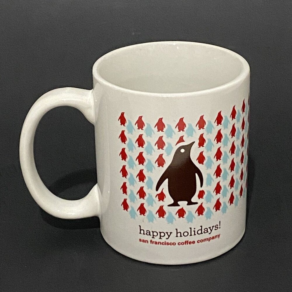 San Francisco Coffee Company Penguin Christmas Mug Holiday Colorful - Picture 3 of 6